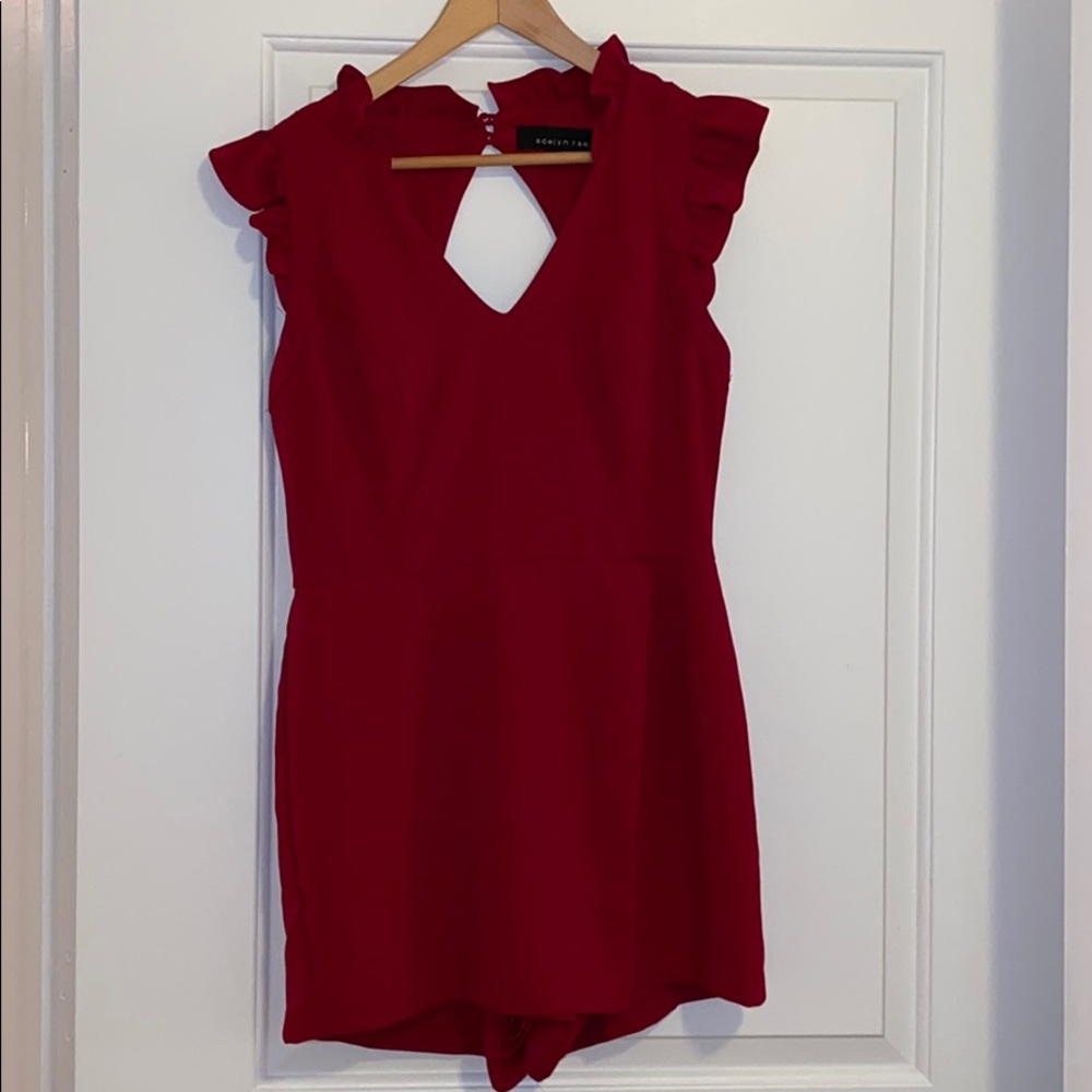 Adelyn Rae Magenta/Reddish romper